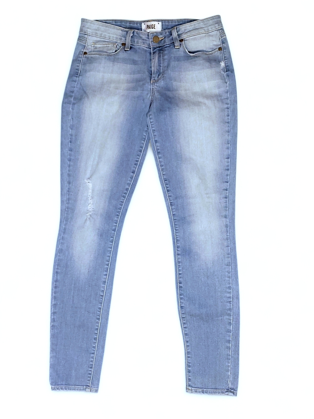 PAIGE Verdugo Ultra Skinny Jeans Size 29 Light Wash Distressed Denim